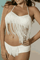 Microfiber and Fringe Halter and Cheeky