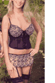 Embroidery Cami Skirt Set with Hose