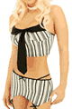 Stylish Stripe Top and Shorts with G-String