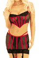 Black Mesh Top and Skirt with Garters