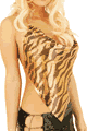 Seductive Printed Stripe Disco Mesh Top
