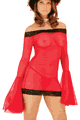 Mesh Off-the Shoulder Dress with G-String