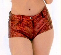5 Pocket Red Snake Short Shorts