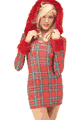 Stretch Dress with Furry Hood