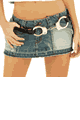 Stretch Stone Wash Denim Mini Skirt