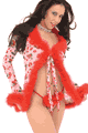 Sheer Cheery Tie Dress with Thong