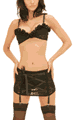 Stretch Lace Bra Top and Lace-up Front Skirt