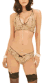 Stretch Lace Halter Top and V-Front Shorts