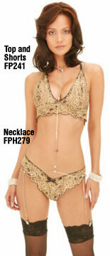 Stretch Lace Halter Top and V-Front Shorts