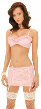 Stretch Jersey Bra Top and Lace-up Front Skirt