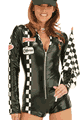 Long Sleeve Zip-up Racer Romper