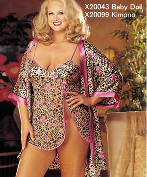 Floral and Animal Baby Doll with G-String