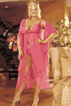 Flowing Sheer Net Long Gown with G-String