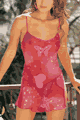 Water Color Silk Babydoll with G-String