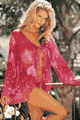Gorgeous Burn-out Silk Robe with G-String