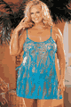 Bur-out Knit Chemise with G-String