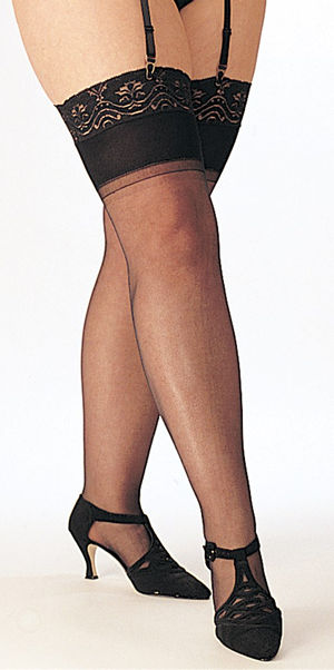 Wide Band Sheer Stretch Nylon Stocking