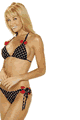 Bow Trimmed Tie-Side Bikini with Pucker Back Bow