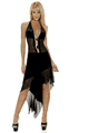 Velvet and Mesh Gown with Buckles