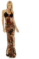 Velvet Gown with Drawstring Neckline Gown