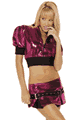 Metallic and Tricot Jacket and Skirt