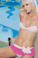 Lined Lycra Polka Dot Bikini with Cover Up Skirt