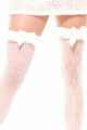 Ribbed Over Knee with Satin Bow and Chiffon Ruffle