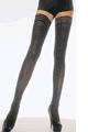 Stay Up Elastic Stripe Top Opaque Thigh High