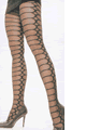 Lycra Opaque Sheer Stripe Pantyhose