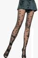 Lycra Sheer Pantyhose with Opaque Flowers