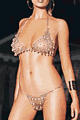 Chain Mail Bikini with Plastic Jewel Drops
