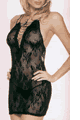 Lace Up Front Rose Bud Lace Dress with G-string