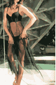 Bustier Long Mesh Dress with G-string