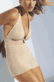 Mesh Low Cut Halter Dress