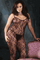Flower Lace Bodystocking with Cross Back