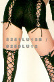 Cotton Thigh High with Lace Up Back