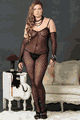 Open Crotch Lace Bodystockings with Gloves