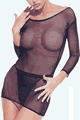 Long Sleeves Fishnet Dress with G-string