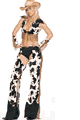 4pc Plush and Fringe Cowgirl Outfit Set