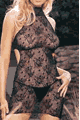 Boudoir Rose Lace Halter Dress and G-string