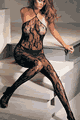 String Halter Romantic Race Bodystocking
