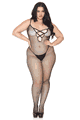 Seamless V-Back Fishnet Bodystocking