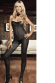 Opaque Lace Up Back Bodystockings