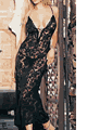 Spanish Lace Long Gown and G-string