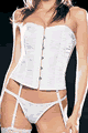 Satin Flower Jacquard Corset with G-String