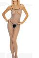 Seamless Two Toned Fishnet V Back Bodystocking