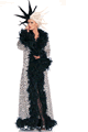 Dalmatian Print Velour Long Feather Coat