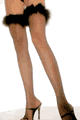 Fishnet Thigh High with Marabou Trim