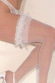 Sheer Thigh Hi with Garter Lace Ruffle Top