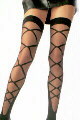 Mock Lace Up Sheer Thigh High